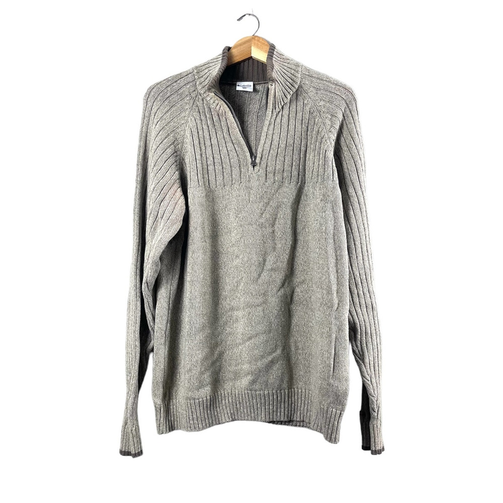 Tan Men's Columbia Quarter Zip Pull Over L